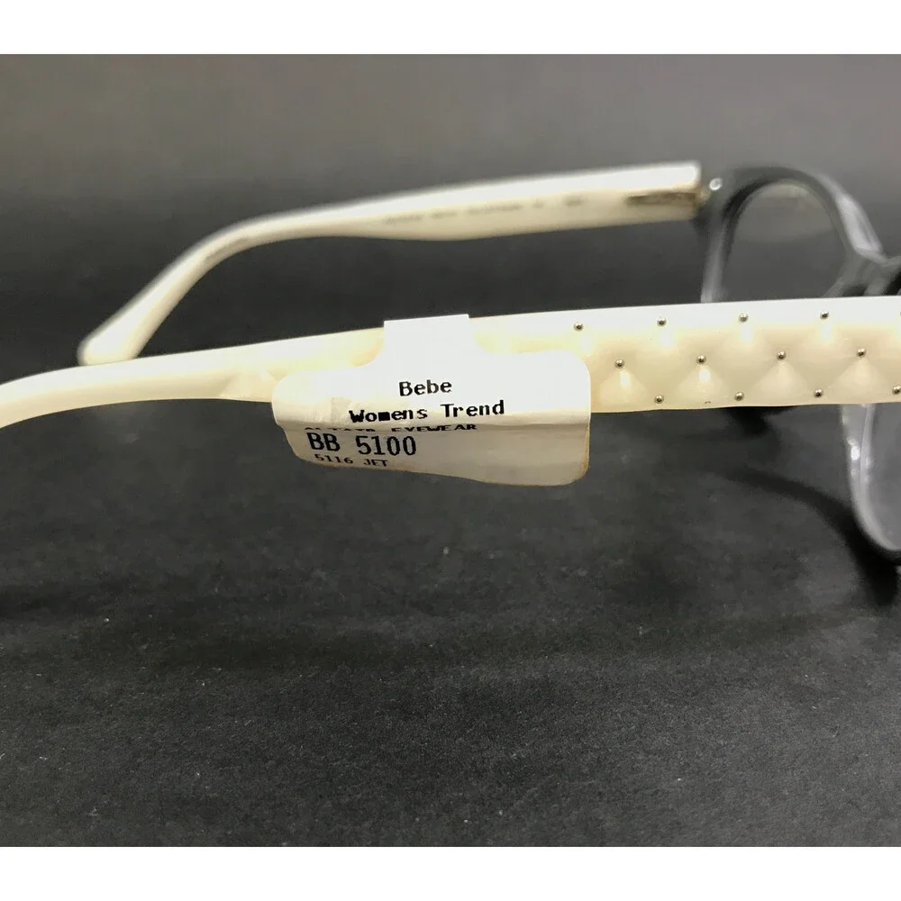 Bebe Eyeglasses Frames NOTICE ME BB5100 001 JET SNAKE Cat Eye Full Rim 51-16-135
